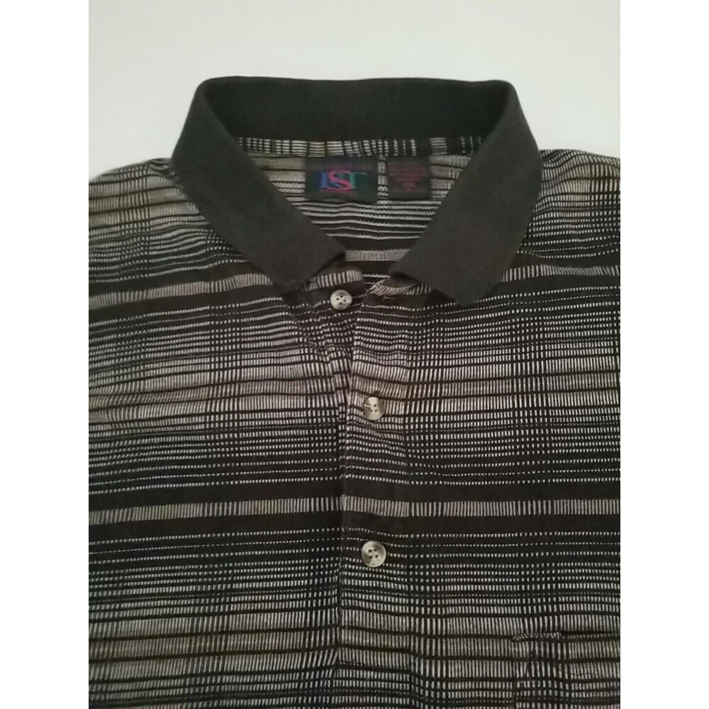 Salmon River Traders Mens Shirt XXL Brown Striped Long Sleeve Big Man Polo
